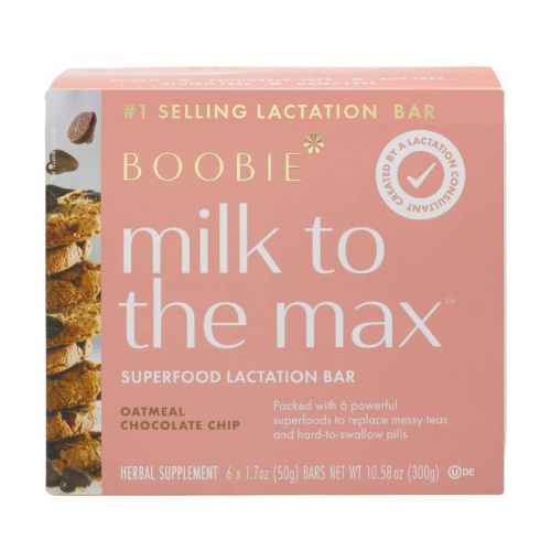 Boobie Bar Superfood Vegan Lactation Bar Oatmeal Chocolate Chip - 10.58oz/6ct
