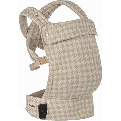 Baby Carrier for Newborns to Toddlers, Houndstooth Adjustable Soft Cotton Linen Carrier, 4-in -1 Lightweight Front and Back Ergonomic Baby Holder Carrier