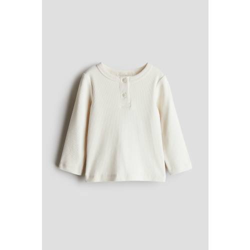 RIBBED COTTON HENLEY SHIRT