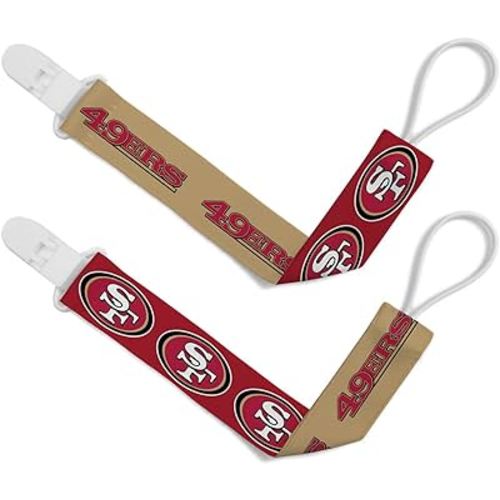 BabyFanatic Officially Licensed Unisex Pacifier Clip 2-Pack - NFL San Francisco 49ers - Officially Licensed Baby Apparel