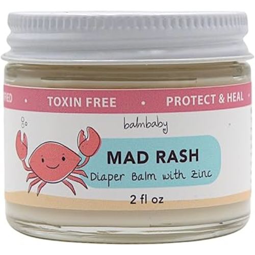 Mad Rash Diaper Balm with Zinc by Balm Baby – Natural Diaper Rash Cream & Multipurpose Baby Skin Ointment with Calendula, Vegan - Soothing, Healing, Moisturizing – Newborn Cradle Cap