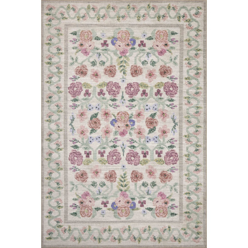 Rosa Rifle Paper Co. x Loloi Ivory Area Rug