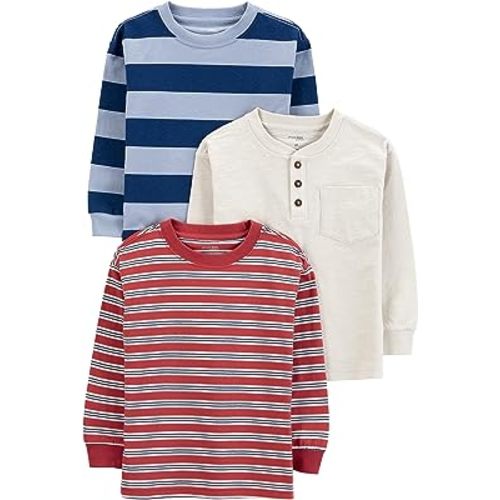 Simple Joys by Carter's Boys' 3-Pack Long Sleeve Shirts