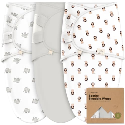3-Pack Organic Baby Swaddle Sleep Sacks - Newborn Swaddle Sack, Ergonomic Baby Swaddles 0-6 Months, Swaddles for Newborns, Baby Sleep Sack, Baby Swaddle Blanket Wrap,Baby Essentials (The Wild 2,L)