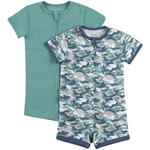 Hanes Baby Ultimate Zippin Short Sleeve Romper (2 Pack)