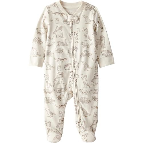 little planet by carter's Baby Sleep and Play made with Organic Cotton, Animal Print, 3M