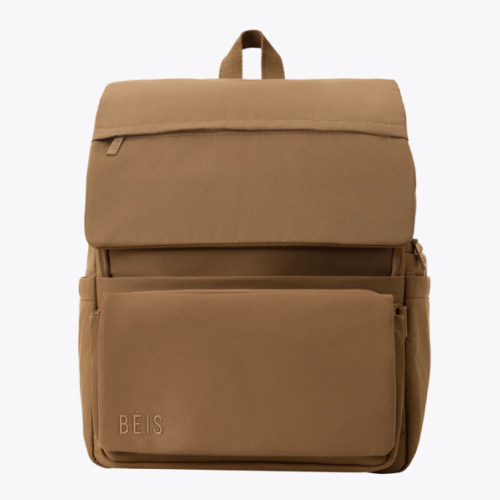 BÉIS 'The Ultimate Diaper Backpack' in Camel - Diaper Bag Backpack in Camel Brown