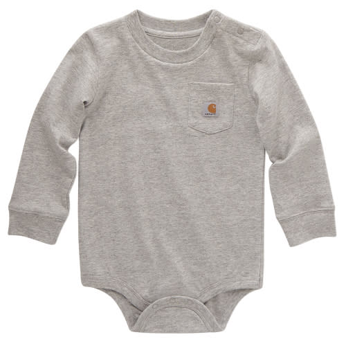 Carhartt® Infant Long-Sleeve Pocket Bodysuit, Heather Gray -CA5002-K01