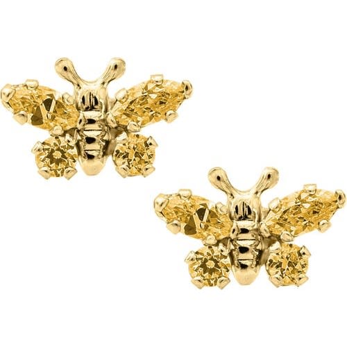Butterfly Birthstone Gold Earrings, November