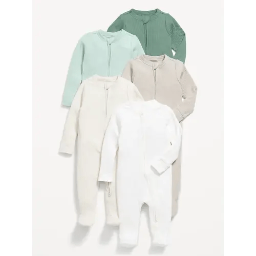 2-Way-Zip Sleep & Play Footed One-Piece 5-Pack for Baby