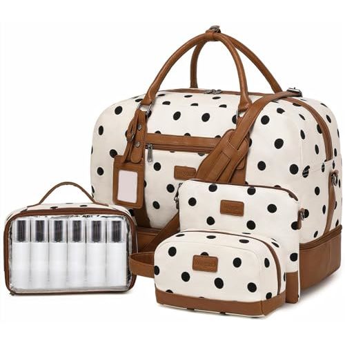 Wogarl Weekender Bags for Women Large Overnight Bag Weekend Travel Duffel Bag Carry on Shoulder with Shoe Compartment Toiletry Bag for Travel Business Gym