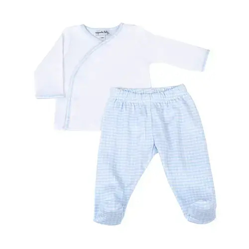 New Beginnings Kimono Footed Pant Set - Blue