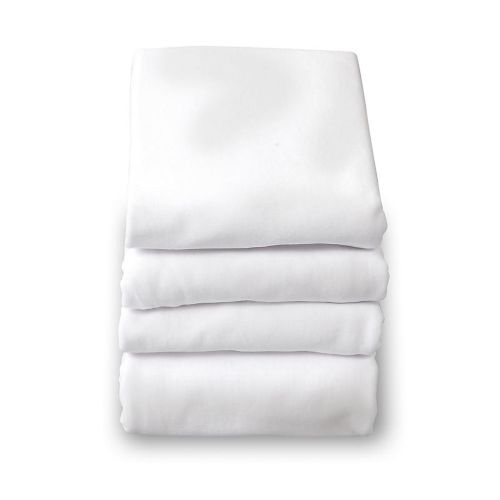 Foundations SafeFit Elastic Fitted Compact Crib Sheets,  6-Pack of Crib Sheets (White)