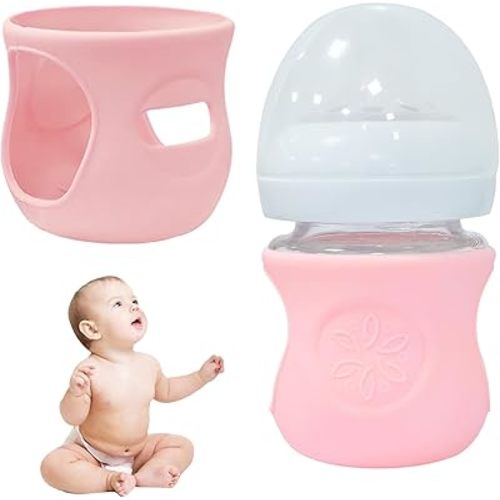 1 Pack Glass Baby Bottle Sleeve for Avent Glass Bottles 4 oz, Anti Breakage Bottle Holder for Baby for Avent Glass Bottles 4oz (1, Pink, 4 oz)