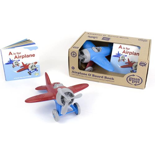 Green Toys Airplane & Board Book (color may vary)