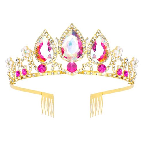 CIEHER Rapunzel Crown for Girls Princess Crowns Princess Tiara for Girls, Multicolored Crown for Birthday Party Mermaid Cosplay Halloween Costume