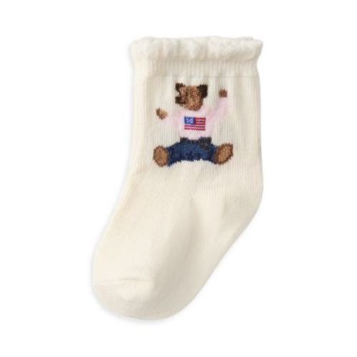 Polo Girls' Sitting Bear Socks - Baby