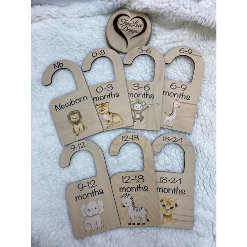 Safari Jungle Animal Baby Clothes Dividers, Wardrobe Sizing, Newborn Closet Dividers, Baby Shower Gift, Nursery Closet Dividers, Toddler