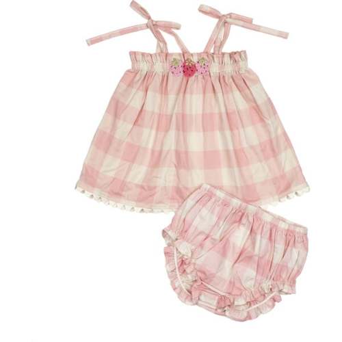 Strawberry Daisy Set, Pink Gingham - Wild Wawa | Maisonette
