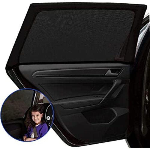 Car Window Shade,Automotive Sun Protection for Baby Windshield Mesh Rear Side Kids Sunlight Protection, Double Venting Design, Universal Fit Most of Cars and SUV's. 2 Pack