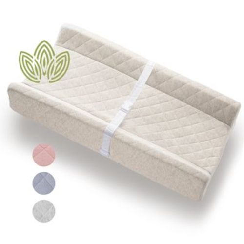 Modera Baby Organic Cotton Contoured Baby Changing Pad w/ Waterproof Foam Mattress (Natural)