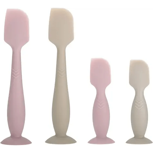 Baby Diaper Cream Spatula Applicator, 4 Pack Butt Paste Spatula Diaper Cream Brush for Newborn Baby, 2 Large and 2 Mini Sizes (Pink, gray)