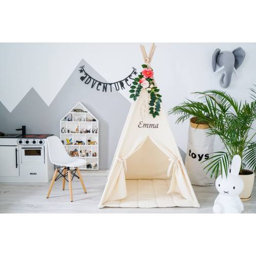 Small 36 inches Kids Teepee, Teepee Tent for Kids, Natural Kids Tent, Personalized Small Tepee