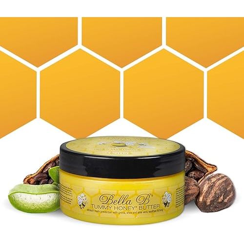 BELLA B Tummy Honey Butter 4 oz 1 Pack - Tummy Butter with Natural & Organic Ingredients - Pregnancy & Baby Safe - Use Daily for Fading Stretch Marks