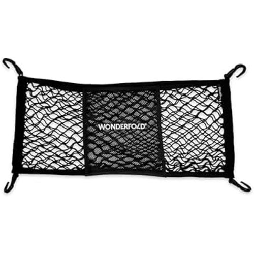 WONDERFOLD Heavy Duty Stroller Wagon Cargo Net for Extra Storage Space with Super Stretchable Netting & Large Storage Capacity (Fits W2 & W4 Wagons Only), Black