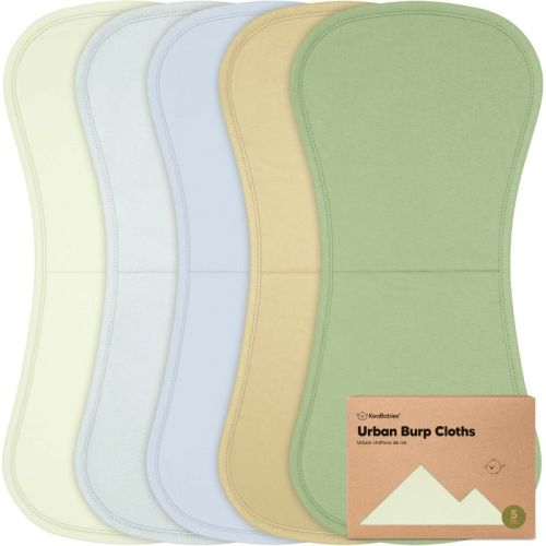 KeaBabies 5pk Urban Baby Burp Cloths, Organic Burping Cloth for Babies, Burp Rags for Baby Girls, Boys (Color: Dew)