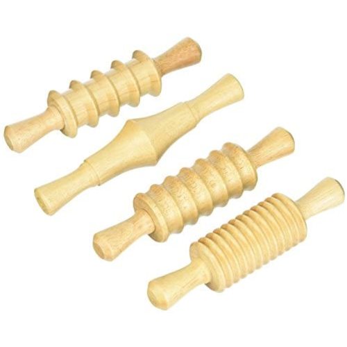 Creativity Street AC3748DI Clay and Dough Pattern Rolling Pin Set, 8-1/4" Size, Wood (Pack of 4)
