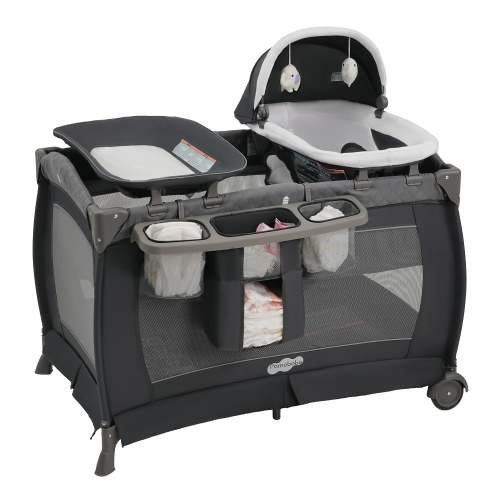 Pamo Babe Playard Deluxe, Foldable Playpen for Baby & Toddler, Bassinet, Mattress, Changing Table for Newborn