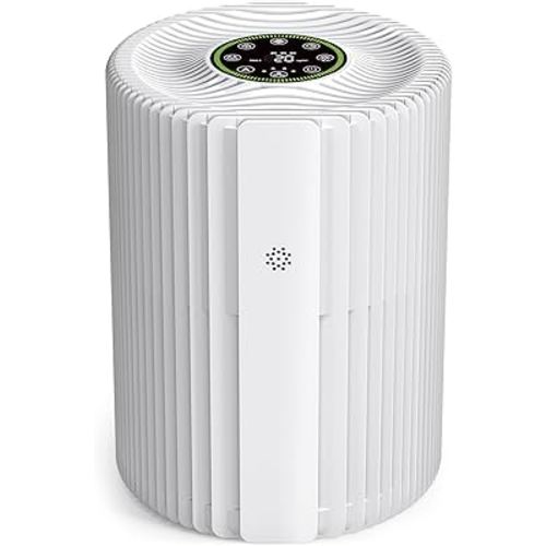 Air Purifiers For Bedroom And Home 1095 Sq. Ft True H13 HEPA Pet Air Purifier For Dorm Room With Air Quality Display 360° Air Intake & Outlet For Bedroom Office, DH-JHD07(White)