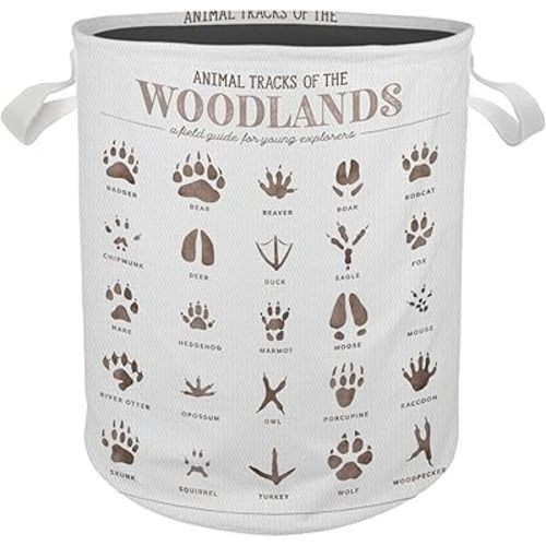 Woodland Laundry Basket, Kids Laundry Basket, Woodland Animals Nursery Laundry Basket Hamper Waterproof Collapsible Storage Bin Organizer for Bedroom Bathroom Baby Kids Room Dorm Clothes Toys