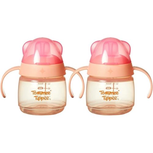 Tommee Tippee Transition Baby Sippy Cup With Spout, Ages 4 Months and Up, 5 oz, Leak-Proof Silicone Spout, Easy Grip Handles, Blue, Pack of 2