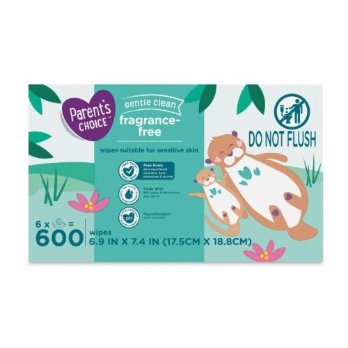 Parent's Choice Fragrance Free Baby Wipes, 600 ~ White ~ 1 Pack