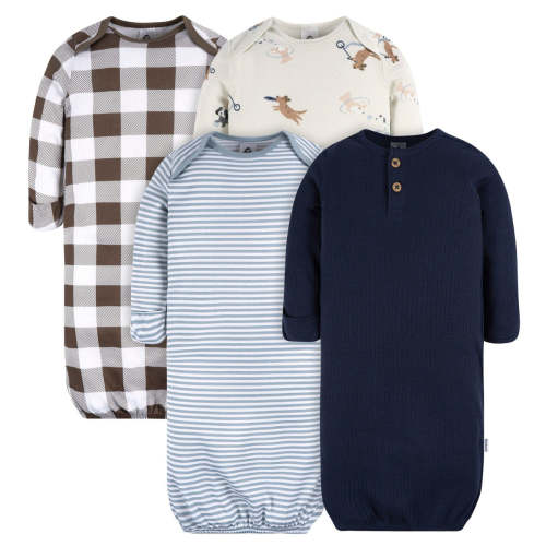 4-Pack Baby Boys Navy Dogs Gowns – Gerber Childrenswear