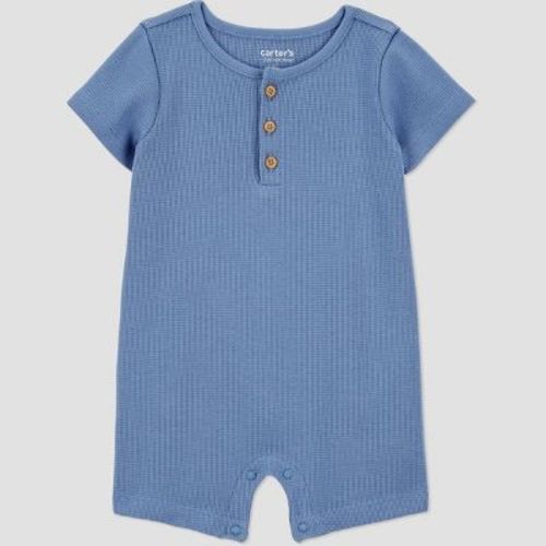 Carter's Just One You®️ Baby Boys' Solid Thermal Romper - Blue 6m