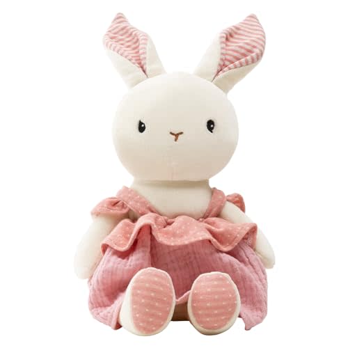 CUDDLE CORNER Bunny Stuffed Animal Organic Cotton Baby Plush Toys, 9" Easter Plush Bunny Soft Cuddly Toy for Babies and Toddlers