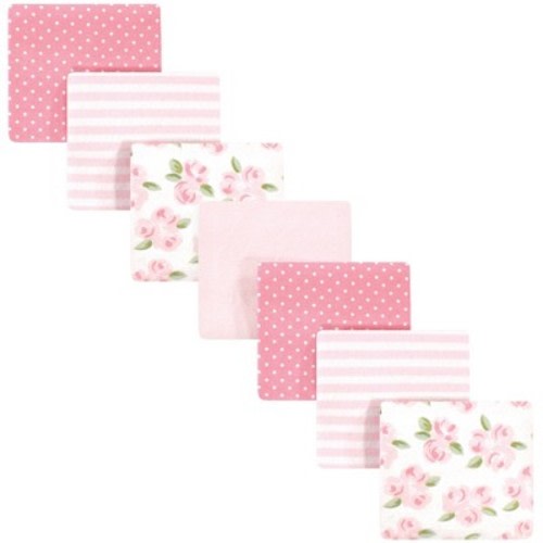 Little Treasure Baby Girl Cotton Flannel Receiving Blankets, Beyoutiful 7-pack, One Size