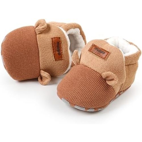 LAFEGEN Baby Booties for Boys Girls with Soft Lining Non Slip Gripper Newborn Infant Slipper Socks Toddler First Walker Crib Shoes 0-18 Months