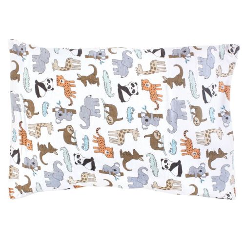 Hudson Baby Cotton Toddler Pillow Case, Zoo Animals, One Size