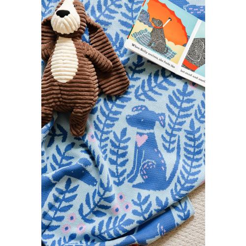 Dog Park Baby Blanket - Sky - Organic Cotton