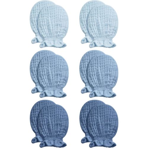 Pro Goleem Muslin Baby Mittens for Newborn, 100% Cotton No Scratch Soft Breathable Gloves for Boys and Girls 0-6 months