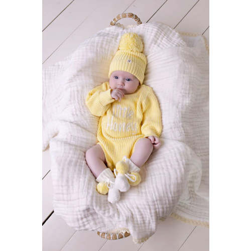 Confetti Kidz "Little Honey" Knit Romper - Buttercream