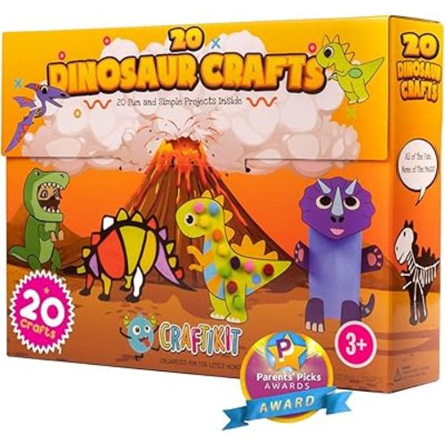 Craftikit® 20 Award-Winning Animal Toddler Arts and Crafts for Kids Ages 3-10 Years, All-Inclusive Animal Craft Kits, Fun Toddler Craft Box for Girls, Boys in Preschool