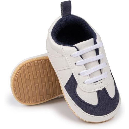 Meckior Infant Baby Girls Boys Canvas Shoes Soft Sole Toddler Slip On Newborn Crib Moccasins Casual Sneaker Austin Boy's Flat Lazy Loafers First Walkers Skate Shoe
