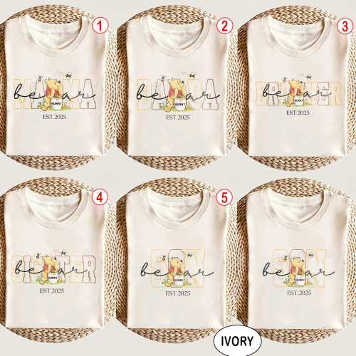 Personalized Winnie the Pooh Family Shirt, Mama Dada Bear Shirt, Pooh Bear Daddy Shirt, Custom Bear Shirt, Fathers Day Gift, Mother day Gift