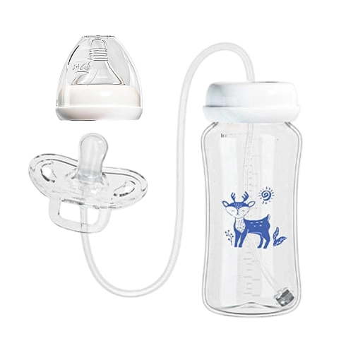 3-in 1 Hands Free Anti Colic, Silicone Leakproof Milk Bottle Water Feeder, Soft Portable Adjustable Feeding Container, for Home, Outdoor, Camping, Bedroom, Living Room