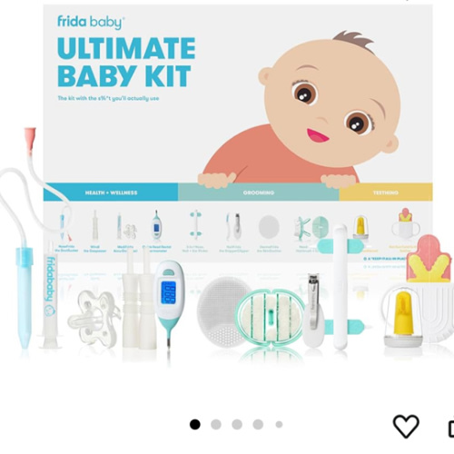 Frida Baby Ultimate Baby Kit | Baby Essentials Gift Set Includes Wellness, Sick Day, Gas Relief Essentials, Grooming Tools & Teething Toys